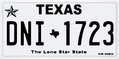 TX license plate DNI1723
