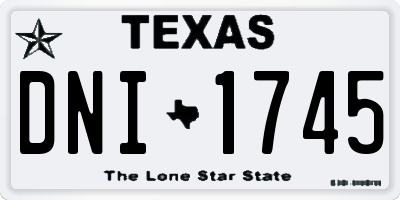 TX license plate DNI1745