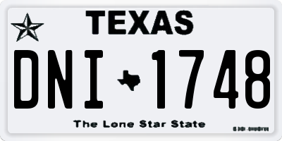 TX license plate DNI1748