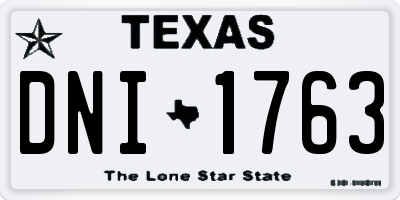 TX license plate DNI1763
