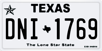 TX license plate DNI1769