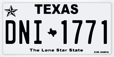 TX license plate DNI1771
