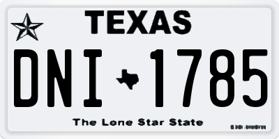 TX license plate DNI1785