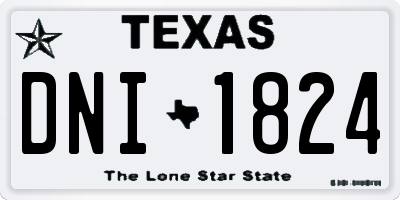 TX license plate DNI1824