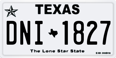 TX license plate DNI1827