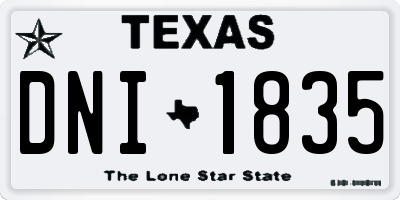 TX license plate DNI1835