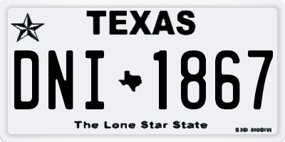 TX license plate DNI1867
