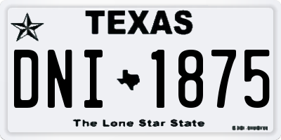 TX license plate DNI1875