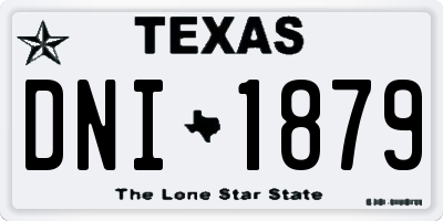 TX license plate DNI1879