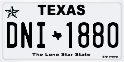 TX license plate DNI1880