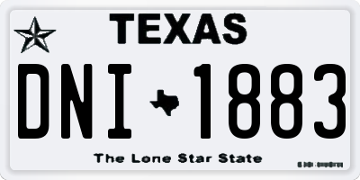TX license plate DNI1883