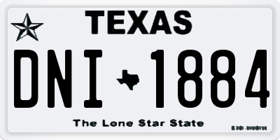 TX license plate DNI1884