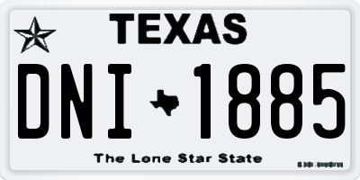 TX license plate DNI1885