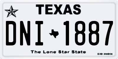 TX license plate DNI1887