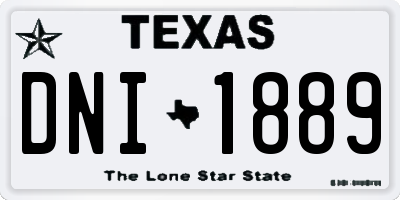 TX license plate DNI1889