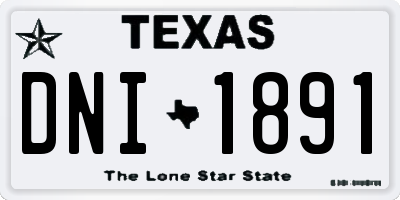 TX license plate DNI1891