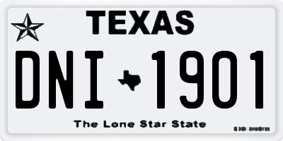TX license plate DNI1901