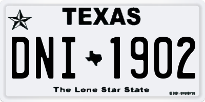 TX license plate DNI1902