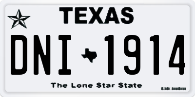 TX license plate DNI1914
