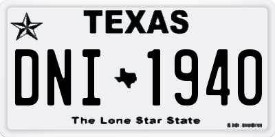 TX license plate DNI1940