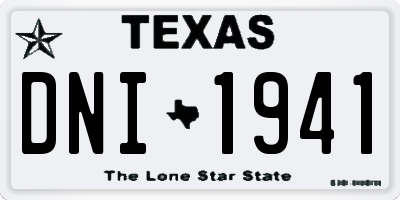 TX license plate DNI1941