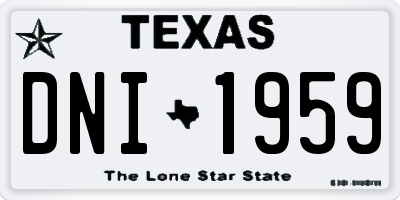 TX license plate DNI1959