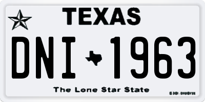 TX license plate DNI1963