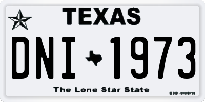 TX license plate DNI1973