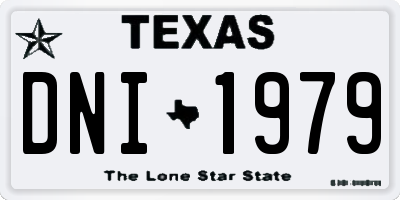 TX license plate DNI1979