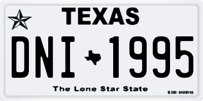 TX license plate DNI1995