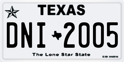 TX license plate DNI2005