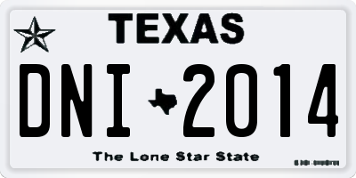 TX license plate DNI2014