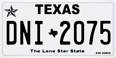 TX license plate DNI2075