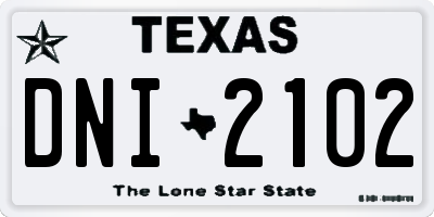 TX license plate DNI2102
