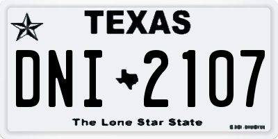 TX license plate DNI2107