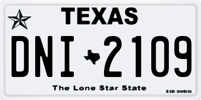 TX license plate DNI2109