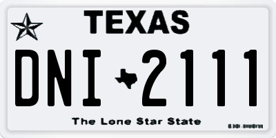 TX license plate DNI2111