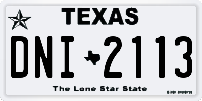 TX license plate DNI2113