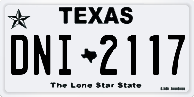 TX license plate DNI2117