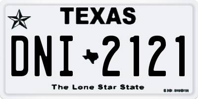 TX license plate DNI2121