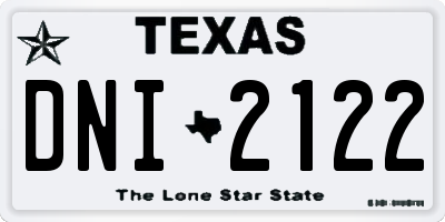 TX license plate DNI2122