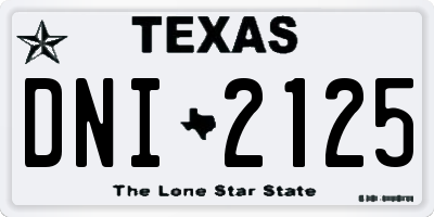 TX license plate DNI2125