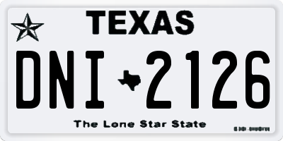 TX license plate DNI2126
