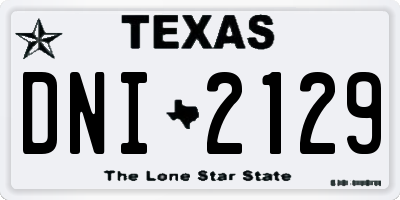 TX license plate DNI2129