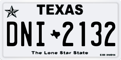 TX license plate DNI2132