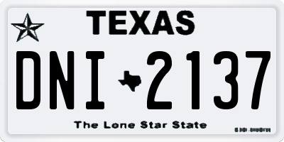 TX license plate DNI2137
