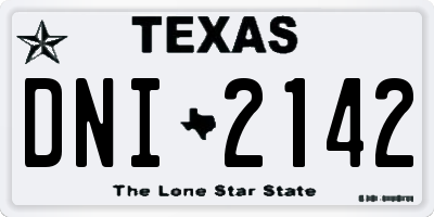 TX license plate DNI2142
