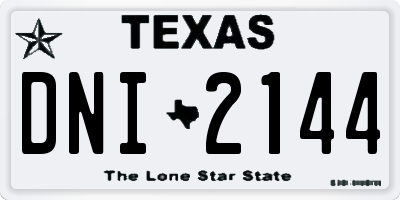 TX license plate DNI2144