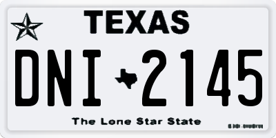 TX license plate DNI2145