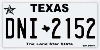 TX license plate DNI2152